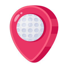 Modern flat icon of golf location