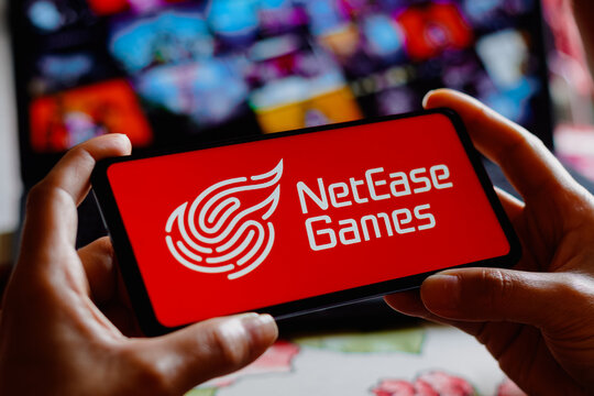August 17, 2022, Brazil. In this photo illustration, the NetEase Games logo is displayed on a smartphone screen.