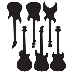 silhouettes of guitars