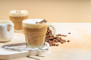 Foamy frappe coffee drink