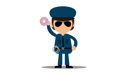 Officer with a donut