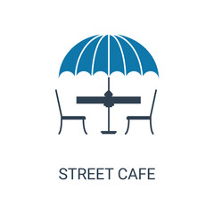 Cafe umbrella icon. Flat style. Can be used for web and mobile.