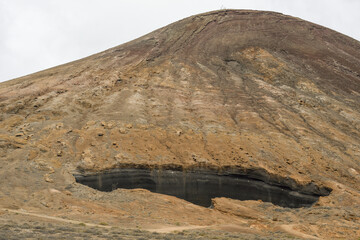 Hole in the side of a volcano