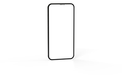 3d smartphone with blank screen isolated