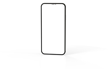 3d smartphone with blank screen isolated