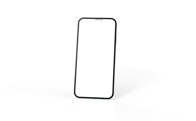Modern glass smartphone hanging over the table