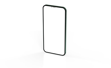 Modern glass smartphone hanging over the table