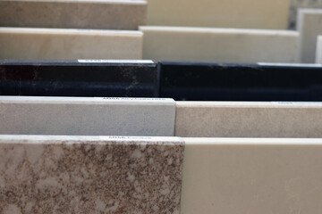 Stone samples for design, close up                       