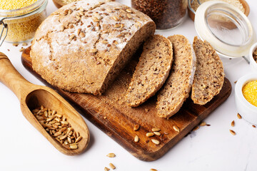 Gluten free Bread, Healthy Eating, Dieting, Balanced Food Concept.