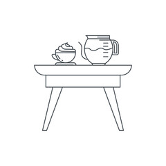 Food table vector icon. Line style style. Can be used for web and mobile.