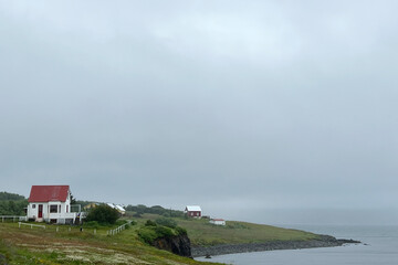 Cottages on the island of Hrísey in northern Iceland.