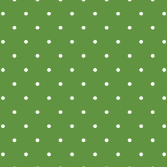 Seamless Polka dot background. White and green.