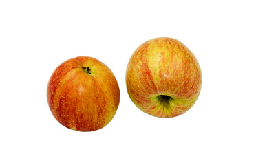 Close up view of two Gala apples