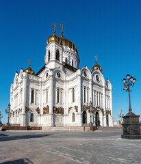 Fototapeta na wymiar The Cathedral Of Christ The Savior -the main church of Russia,in Moscow.