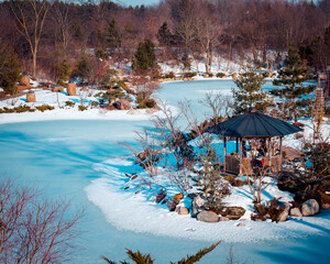 Winter wonder land in the japanese garden