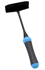 Hoe with wooden stick for planting flowers and vegetables on white background.