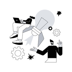 Innovative solution abstract concept vector illustration. Innovative technological solution, problem-solving, idea management software, new invention, creative brainstorming abstract metaphor. © Vector Juice