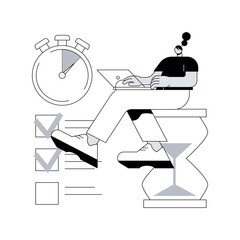Fototapeta premium Time management abstract concept vector illustration. Time tracking tool, management software, effective planning, productivity at work, clock, control system, project schedule abstract metaphor.