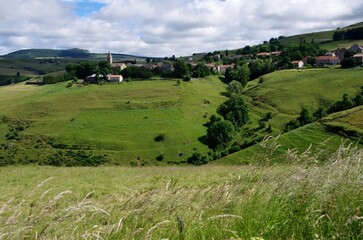Fototapeta na wymiar Rural landscape in Ardeche in France, Europe