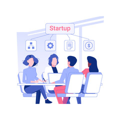 Startup accelerator isolated concept vector illustration. Group of diverse people engaged in startup funding for new project, find a mentor, business incubator, raising money vector concept.