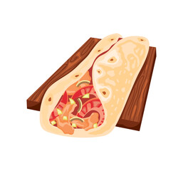 taco in a wooden