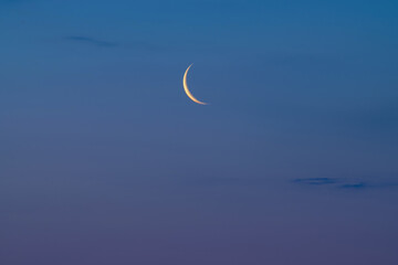 crescent moon at dawn