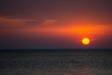beautiful orange sunset over the sea