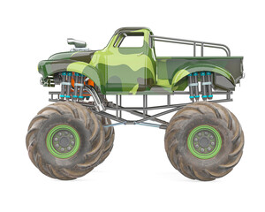 mega truck in white background on side view © DM7