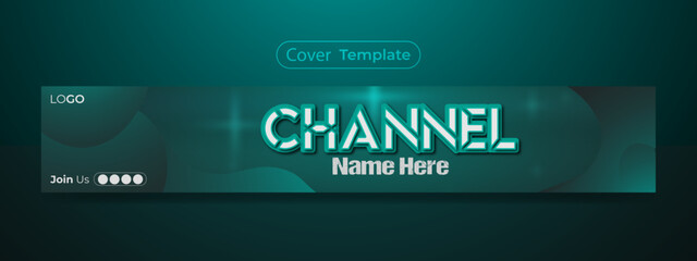 Abstract YouTube channel cover or banner design template.
