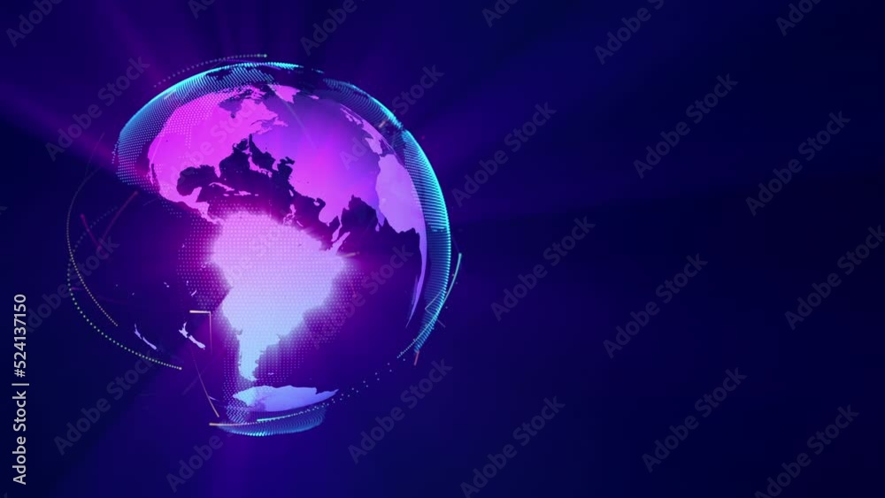 Wall mural globe metaverse animation background graphics resources global sphere