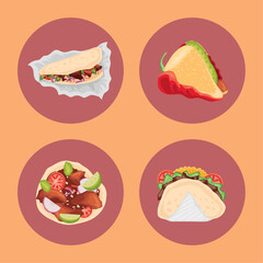 icons set taco day