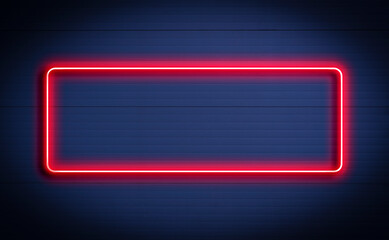 simple light color neon frame on the wall outdoors in the night