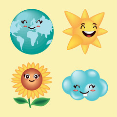 world smile day, icon set