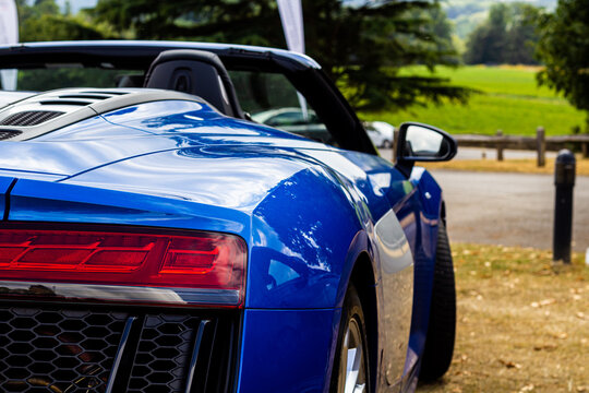 A Blue Cabriolet Car  In The Summer Light