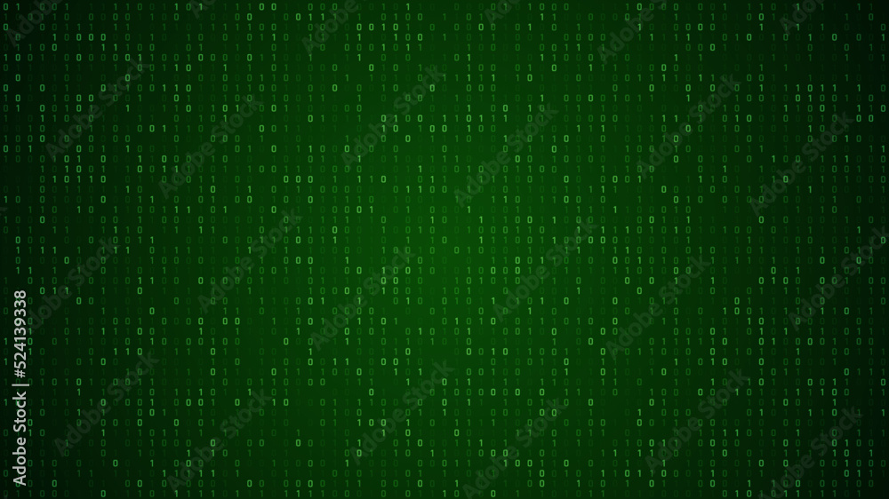 Wall mural Binary code abstract technology background. Global network