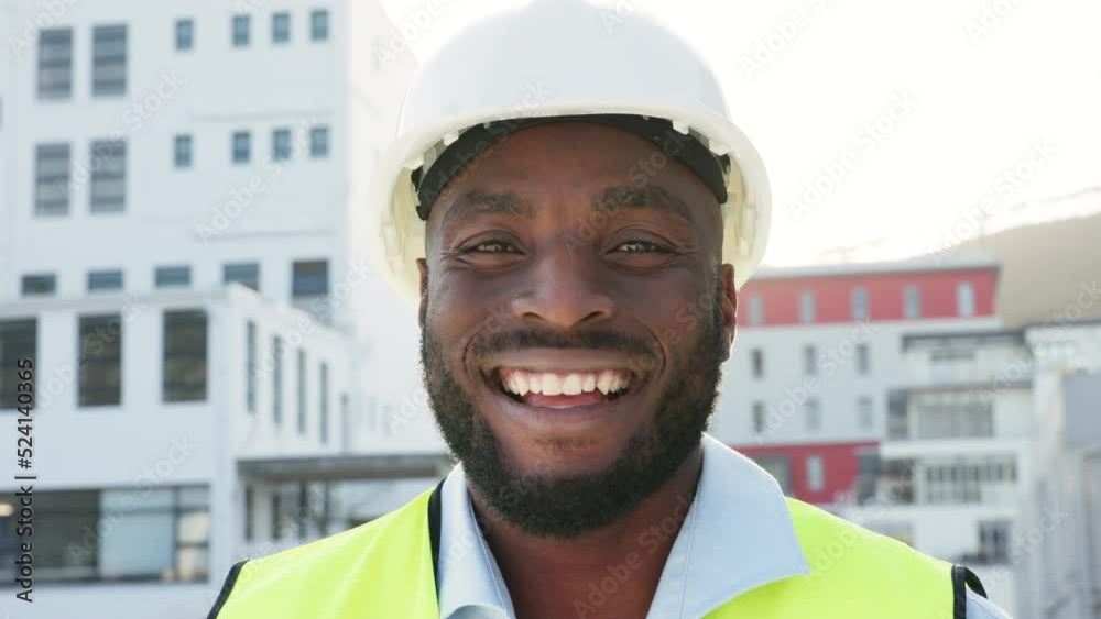 Poster smiling, laughing and happy contractor, engineer and supervisor working at construction site outside