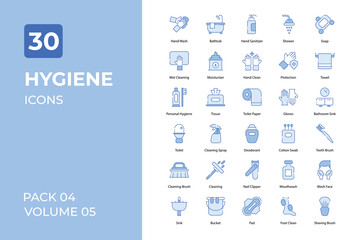 Hygiene icons collection. Set contains such Icons as bacterium, body, care, and more