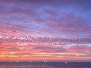 sunset over the sea. No filter