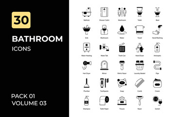 Bathroom icons collection. Set contains such Icons as bath, bathroom, closet, and more