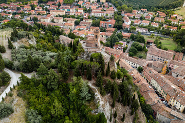 Fototapeta na wymiar Aerial View Of Brisighella, Medieval Town Near Faenza, Emilia Romagna, Italy