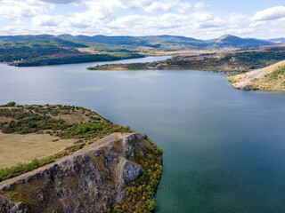 Amazing Aerial view of Pchelina Reservoir, Bulgaria