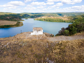 Fototapeta na wymiar Amazing Aerial view of Pchelina Reservoir, Bulgaria