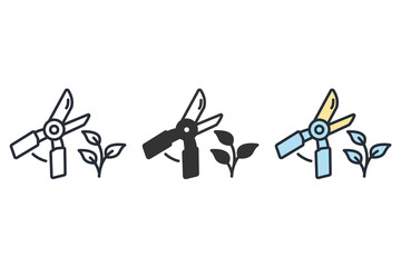 pruning shears icons  symbol vector elements for infographic web