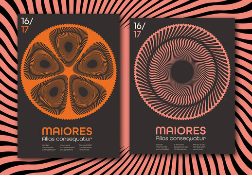 Creative Covers Layout Design with Circular Abstract Forms