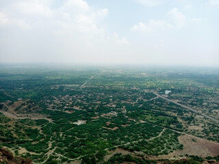 Fototapeta premium Aerial View of City with people living in it