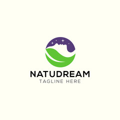 Skincare and leaf logo design template with negative space style