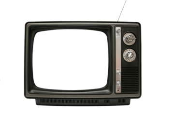 An old/vintage black and white television.