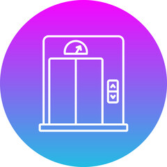 Elevator Gradient Circle Line Inverted Icon