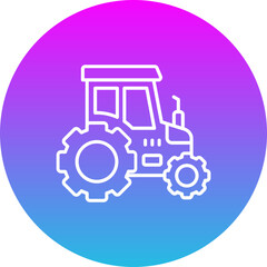 Tractor Gradient Circle Line Inverted Icon