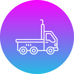 Trailer Truck Gradient Circle Line Inverted Icon